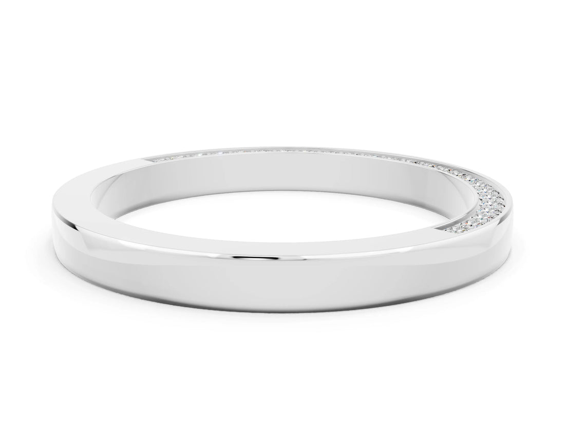 White gold Pavé Round Moissanite Channel Set Band_18
