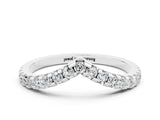 White gold Pavé Round Moissanite Chevron Band with Shared Prong Setting_6