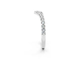 White gold Pavé Round Moissanite Chevron Band with Shared Prong Setting_8