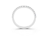 White gold Pavé Round Moissanite Chevron Band with Shared Prong Setting_9