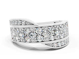 White gold Pavé Round Moissanite Crossover Band with Bead Prong Setting_6