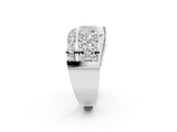 White gold Pavé Round Moissanite Crossover Band with Bead Prong Setting_8