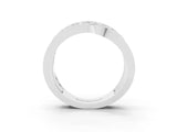 White gold Pavé Round Moissanite Crossover Band with Bead Prong Setting_9