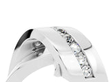White gold Pavé Round Moissanite Crossover Band with Channel Setting_10