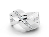 White gold Pavé Round Moissanite Crossover Band with Channel Setting_6