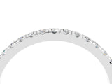 White gold Pavé Round Moissanite Half Eternity Band with Shared Prong Setting_10
