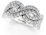 White gold Pavé Round Moissanite Infinity Twist Band with Shared Prong Setting_13