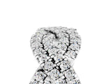 White gold Pavé Round Moissanite Infinity Twist Band with Shared Prong Setting_17