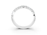 White gold Pavé Round Moissanite Infinity Twist Band with Shared Prong Setting_9