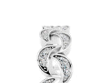 White gold Pavé Round Moissanite Interlocking Eternity Band with Bezel Prong Setting_11