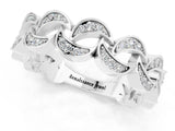 White gold Pavé Round Moissanite Interlocking Eternity Band with Bezel Prong Setting_7