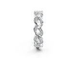 White gold Pavé Round Moissanite Interlocking Eternity Band with Bezel Prong Setting_8