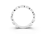 White gold Pavé Round Moissanite Interlocking Eternity Band with Bezel Prong Setting_9