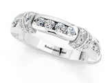 White gold Pavé Round Moissanite Link Band with Bezel Setting_31