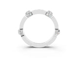 White gold Pavé Round Moissanite Link Band with Bezel Setting_33