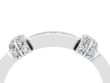 White gold Pavé Round Moissanite Link Band with Bezel Setting_34