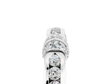 White gold Pavé Round Moissanite Link Band with Bezel Setting_35