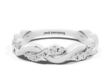 White gold Pavé Round Moissanite Twist Eternity Band with Shared Prong Setting_30