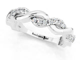 White gold Pavé Round Moissanite Twist Eternity Band with Shared Prong Setting_43