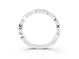 White gold Pavé Round Moissanite Twist Eternity Band with Shared Prong Setting_45