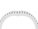 White gold Pavé Round Moissanite V-Shaped Chevron Band with Shared Prong Setting_10