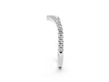 White gold Pavé Round Moissanite V-Shaped Chevron Band with Shared Prong Setting_8