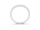 White gold Pavé Round Moissanite V-Shaped Chevron Band with Shared Prong Setting_9