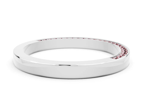 White gold Pavé Round Morganite Channel Set Band_18
