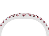 White gold Pavé Round Morganite Chevron Band with Shared Prong Setting_10