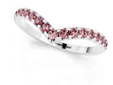 White gold Pavé Round Morganite Chevron Band with Shared Prong Setting_7