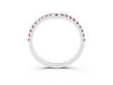 White gold Pavé Round Morganite Chevron Band with Shared Prong Setting_9