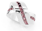 White gold Pavé Round Morganite Crossover Band with Channel Setting_7