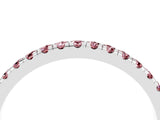 White gold Pavé Round Morganite Half Eternity Band with Shared Prong Setting_10