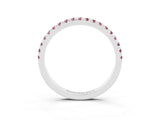 White gold Pavé Round Morganite Half Eternity Band with Shared Prong Setting_9