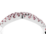 White gold Pavé Round Morganite Infinity Twist Band with Shared Prong Setting_16