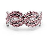 White gold Pavé Round Morganite Infinity Twist Band with Shared Prong Setting_6