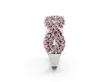 White gold Pavé Round Morganite Infinity Twist Band with Shared Prong Setting_8