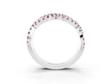 White gold Pavé Round Morganite Infinity Twist Band with Shared Prong Setting_9