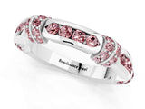 White gold Pavé Round Morganite Link Band with Bezel Setting_19
