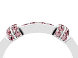 White gold Pavé Round Morganite Link Band with Bezel Setting_22