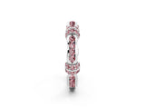White gold Pavé Round Morganite Link Band with Bezel Setting_32