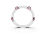 White gold Pavé Round Morganite Link Band with Bezel Setting_33