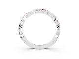 White gold Pavé Round Morganite Twist Eternity Band with Shared Prong Setting_45