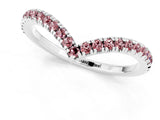 White gold Pavé Round Morganite V-Shaped Chevron Band with Shared Prong Setting_7