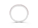 White gold Pavé Round Morganite V-Shaped Chevron Band with Shared Prong Setting_9