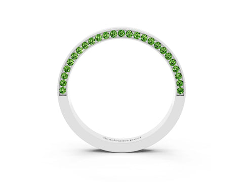 White gold Pavé Round Peridot Channel Set Band_21