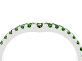 White gold Pavé Round Peridot Chevron Band with Shared Prong Setting_10