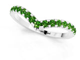 White gold Pavé Round Peridot Chevron Band with Shared Prong Setting_7