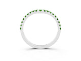 White gold Pavé Round Peridot Chevron Band with Shared Prong Setting_9