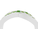 White gold Pavé Round Peridot Crossover Band with Bead Prong Setting_10